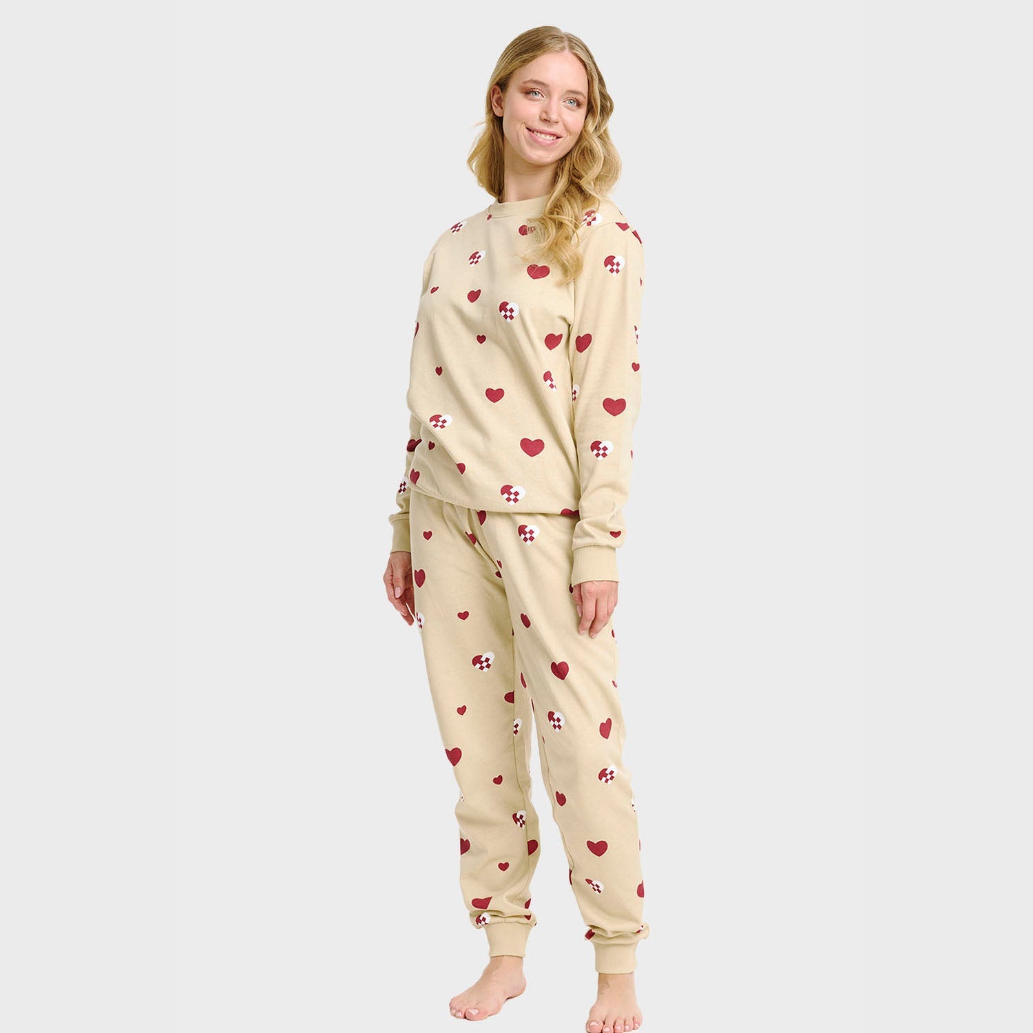 Julehjerte sweatset – Dame